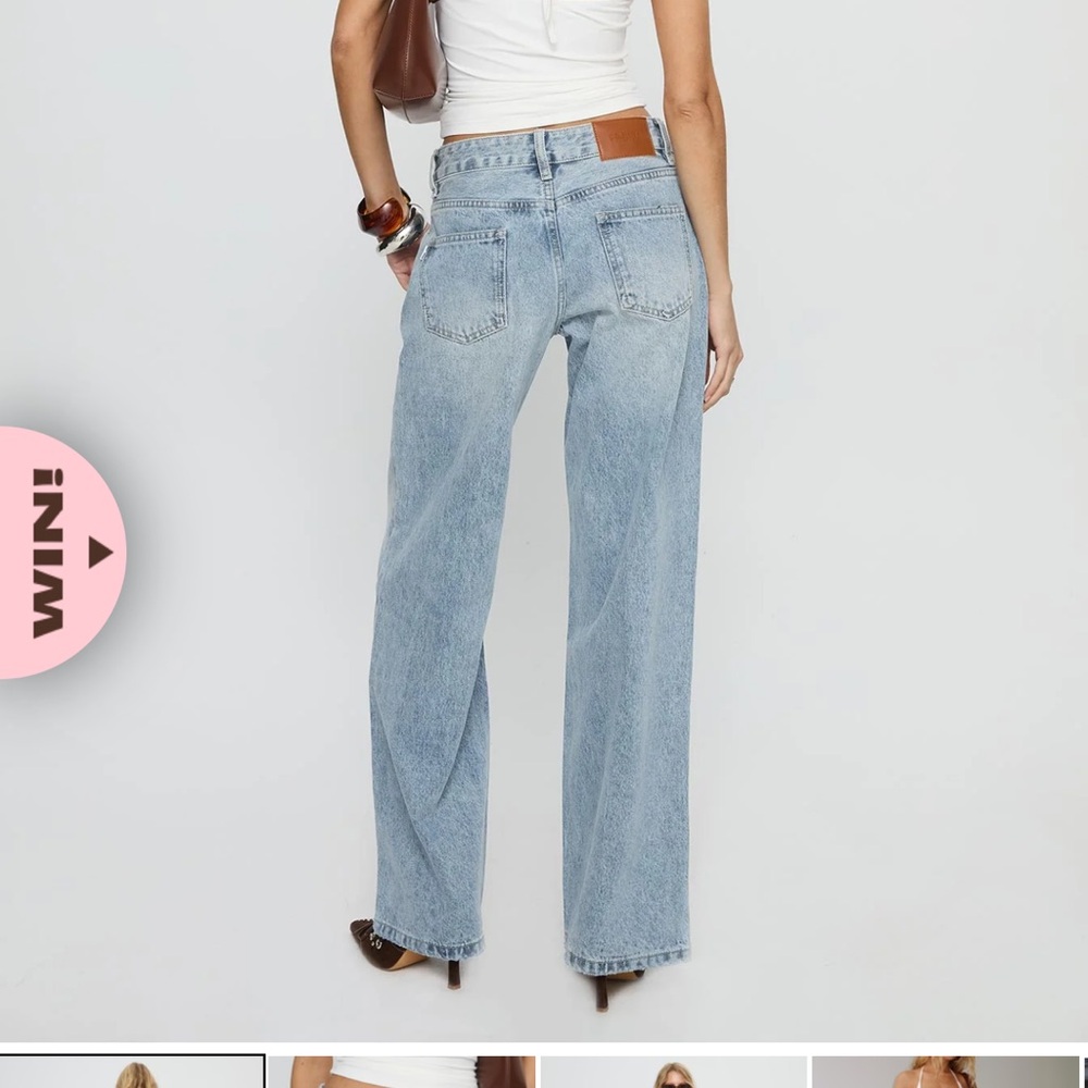 Princess Polly Light Blue Women's Jeans - Picture 2 of 3